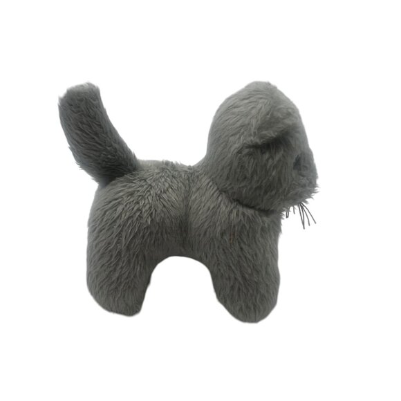 Battat Gray Plush Kitty Cat Toy Embroidered Details Whiskers Handheld 3" - Picture 4 of 7